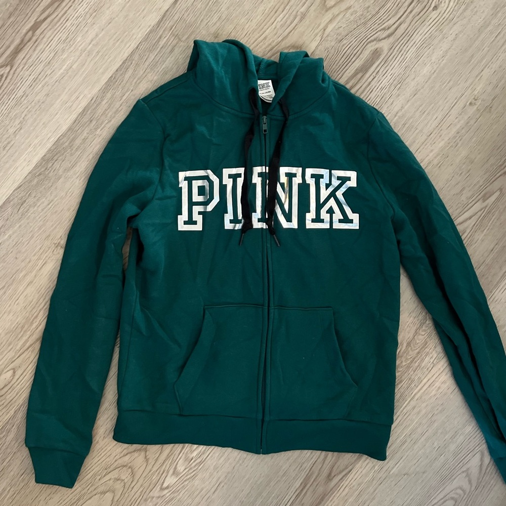 PINK Victoria secret green jacket small
